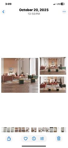 NEW 5 PIECE SOFA LOVE SEAT CHAIR AND TAWO  STOOLS - Photo 2