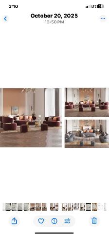 NEW 5 PIECE SOFA LOVE SEAT CHAIR AND TAWO  STOOLS - Photo 3