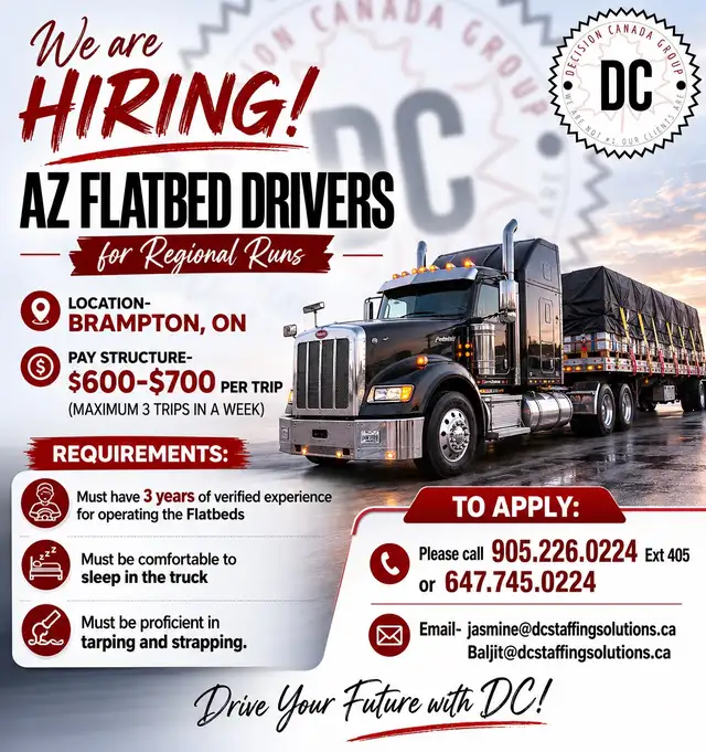 Urgently Hiring AZ Flatbed Drivers