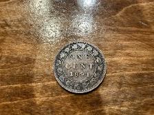 1891 CANADIAN One Cent Coin !