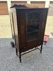 Free delivery Antique Wooden Display Cabinet with Glass Door - Photo 3