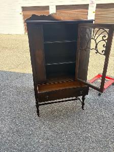 Free delivery Antique Wooden Display Cabinet with Glass Door - Photo 5