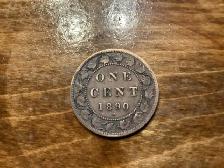 1890 CANADIAN One Cent Coin !