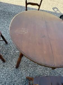 Free delivery used Round Drop Leaf Dining Table and 3 Chairs - Photo 3