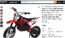 child's ebike dirt bike wanted for 8 yo. I pay cash & pick up.