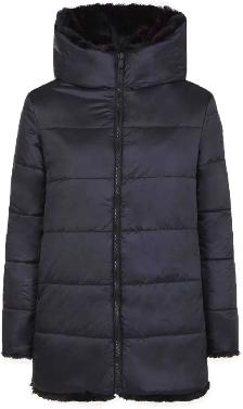 SAVE THE DUCK Fury Faux Fur Midi Reversible Coat With Hood - Photo 3