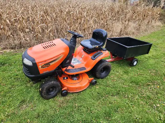 Ariens lawnmower with trailer