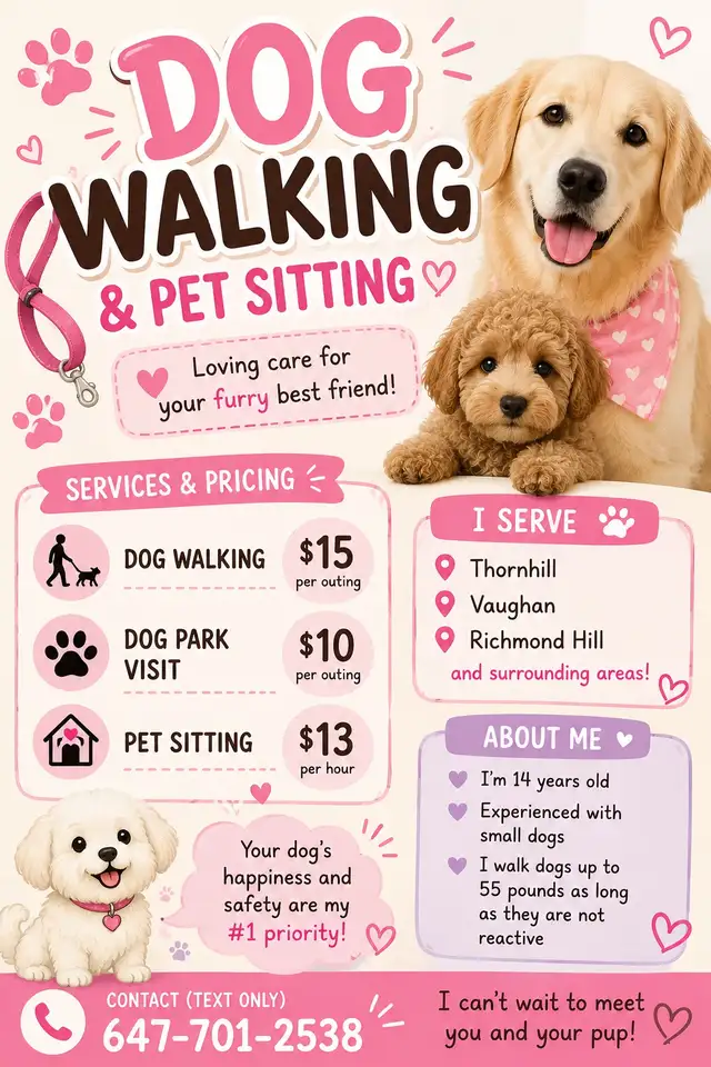 ✨ DOG WALKING & PET SITTING ✨
