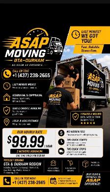 ASAP Moving GTA Durham       Movers !