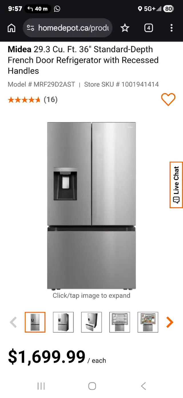 Media fridge  36 inch stainless steel