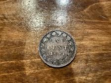 1890 CANADIAN One Cent Coin !