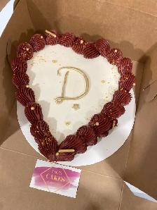 Vintage Heart cake, burgundy heart cake - Photo 3