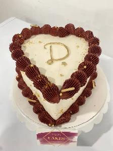 Vintage Heart cake, burgundy heart cake - Photo 9