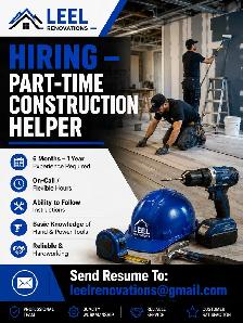 Part-Time / On-Call Construction Helper Needed