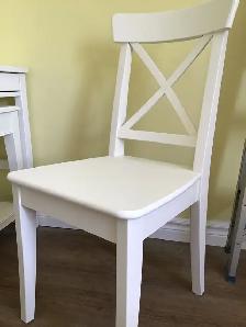 NEW  Set of 4 White Ikea Ingolf Chairs