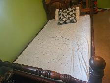 Free Double Bed Mattress and Woode Double Bed Frame - Photo 2