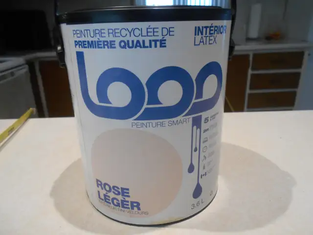 1-CONTENANT DE PEINTURE,ROSE LEGER,INTERIEUR,FINI VELOURS 3.6 L.