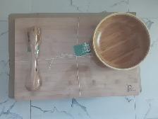 BRAND NEW (Never used) Four piece Kitchen Green Bamboo set
