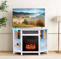 Meuble TV avec lumières LED et foyée électrique - Photo 3