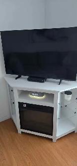 Meuble TV avec lumières LED et foyée électrique - Photo 5