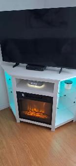 Meuble TV avec lumières LED et foyée électrique - Photo 6