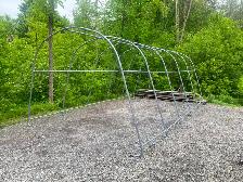 Metal frame for storage logic shelter, 12 x 20 feet