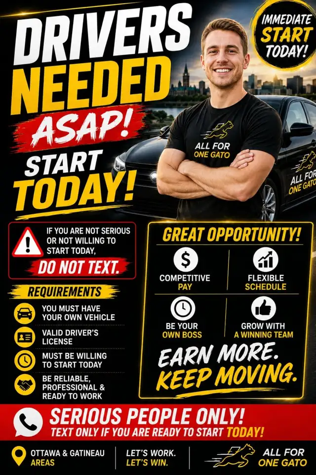 DRIVERS NEEDED ASAP – START TODAY