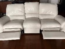 Divan et fauteuil en cuir inclinable - Photo 2