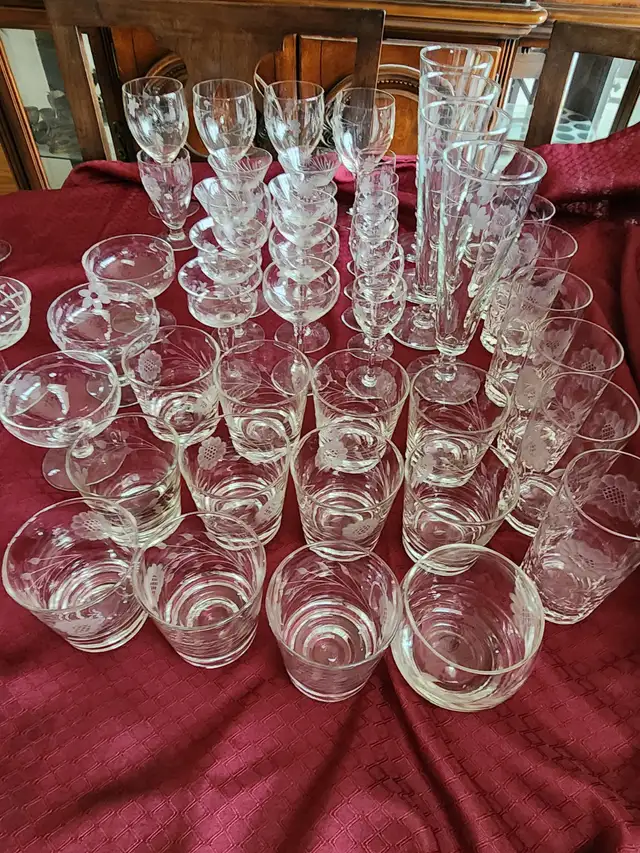 Vintage Cornflower glassware  for sale