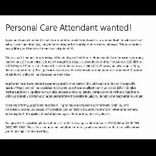Personal Care Attendant Wanted!