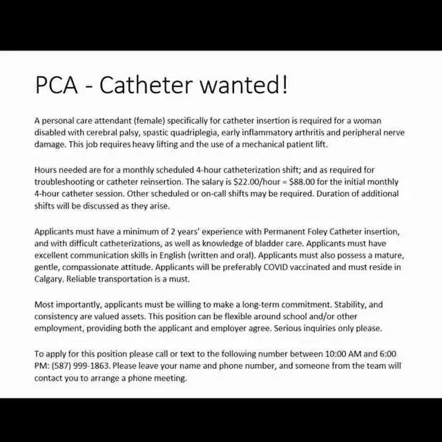 PCA- Catheter Wanted!