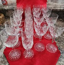 Vintage Pinwheel Lead Crystal stemware for sale circa 1960-1970
