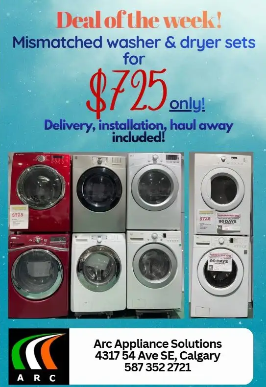 Mismatched washer&dryer sets with delivery for only $725!