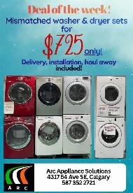 Mismatched washer&dryer sets with delivery for only $725!