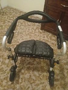 Adult foldable walker with seat