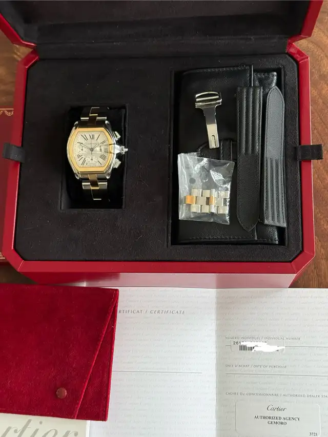 Cartier Roadster Chronograph Two-Tone XL Full Set