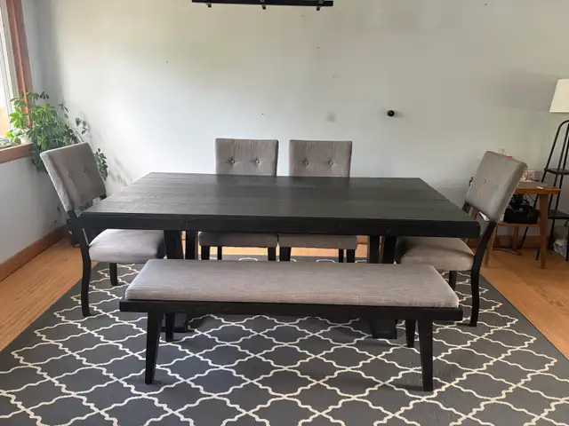 kitchen dining table set with bench