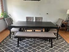 kitchen dining table set with bench