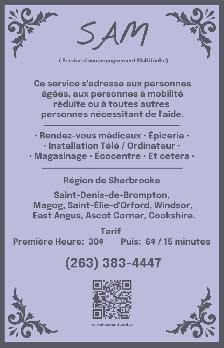 Service d'accompagnement pour personnes âgées à Sherbrooke