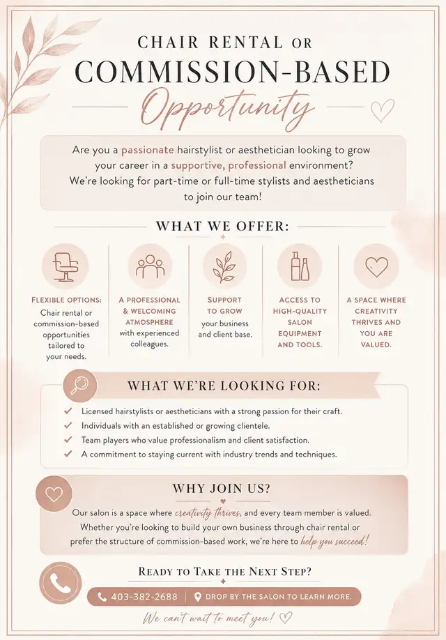 Rapunzils Salon & Spa is hiring