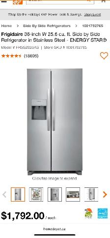 NEW 36" Frigidaire External Water&Ice Side By Side Fridge 25 CF - Photo 10