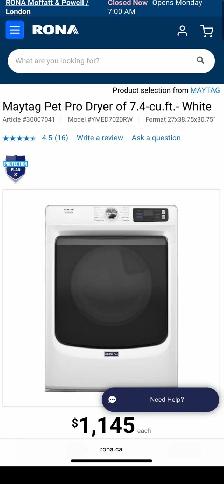 washer and dryerNEW 27" Maytag Electric Steam Dryer (7.4 Cu.Ft) - Photo 10