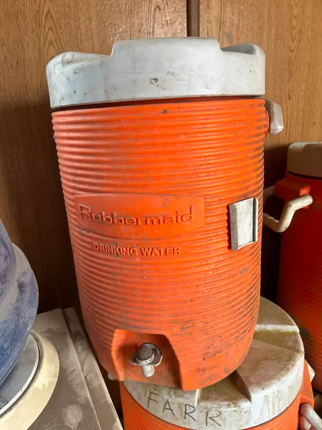 Orange Rubbermaid Water Jug