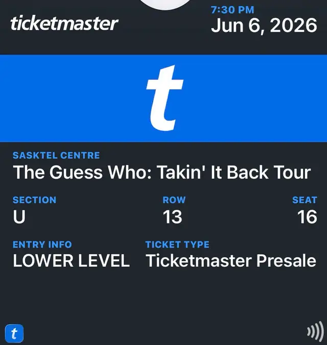 2 tickets for the Guess Who/Don Felder Concert!