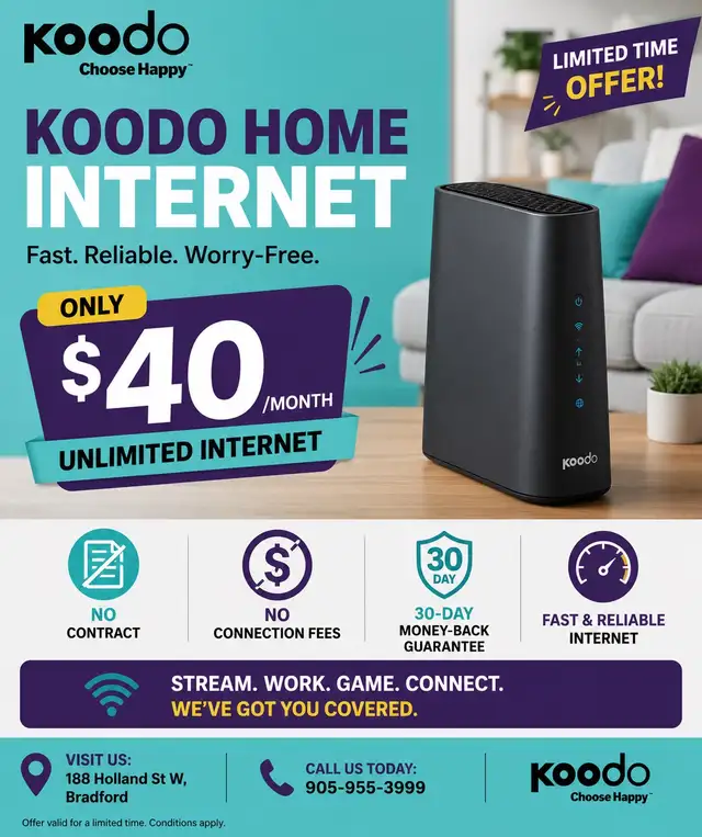 Koodo Home Internet – Only $40/Month!