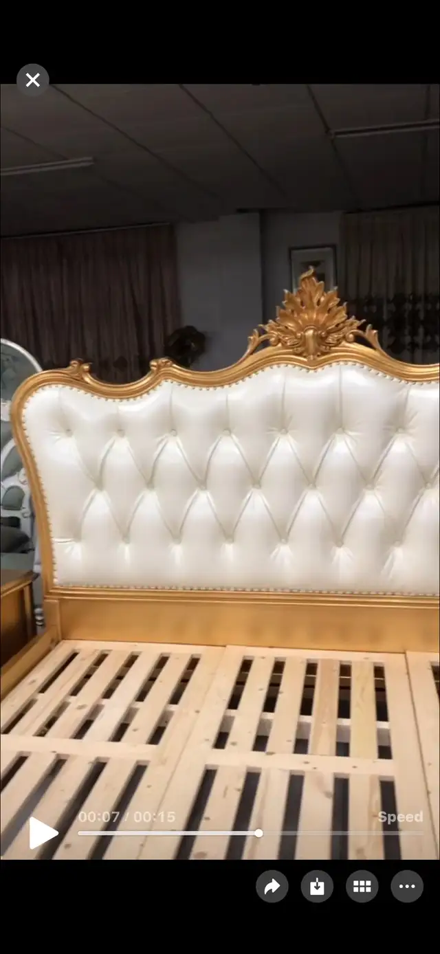 Brand New King-Size Bed,Genuine leather upholstery