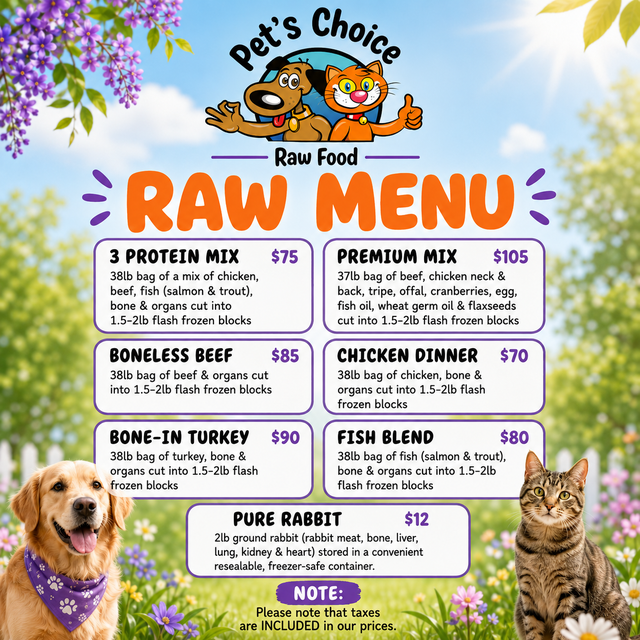 Raw Dog and Cat Food - Samples Available