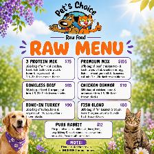Raw Dog and Cat Food - Samples Available