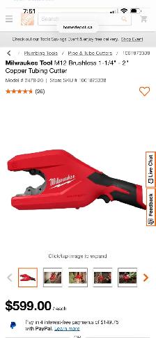 Milwaukee brushless 1-1/4" to 2" copper tube cutter - Photo 5