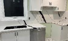 White Kitchen Countertops & Island  Backsplash with Black veins✅ - Photo 3